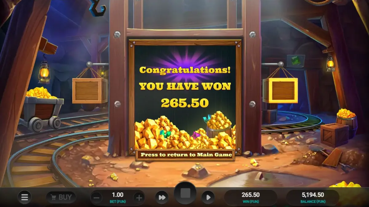 Tampilan visual slot Digger’s Dough dengan tema penambangan emas